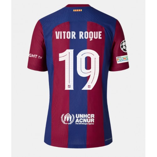 Pánský Fotbalový dres Barcelona Vitor Roque #19 2023-24 Domácí Krátký Rukáv